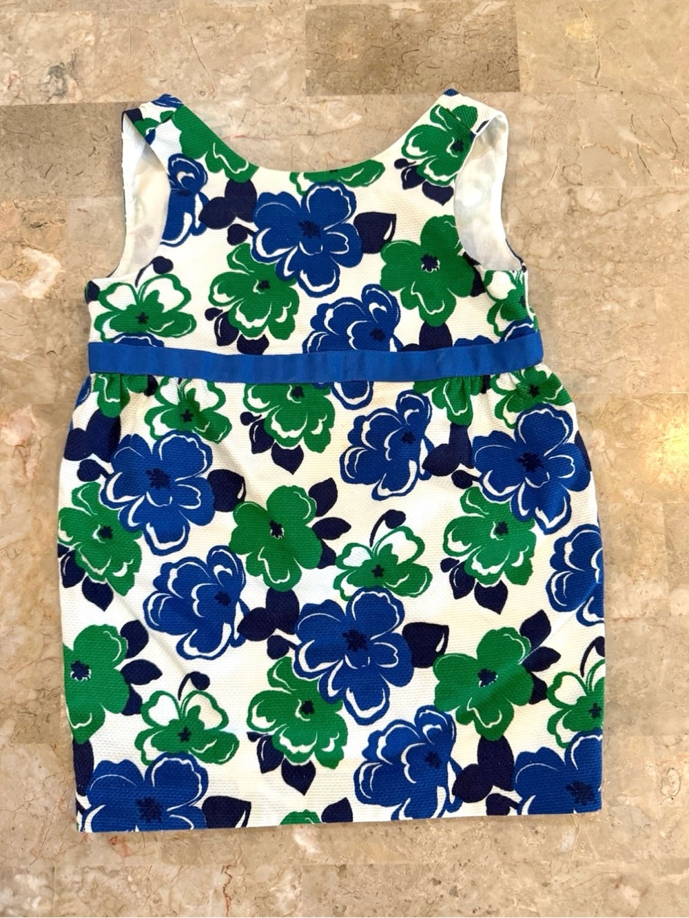 Janie and Jack Green and Blue Floral Tank Dress